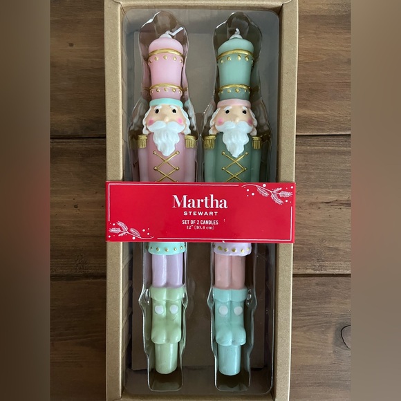 Martha Stewart Pastel Nutcracker Taper Candles New 12” Set of 2 - Picture 2 of 8